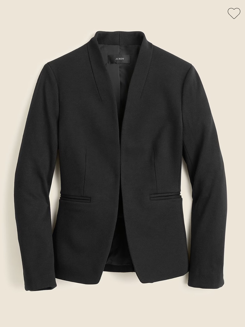 J.Crew Going Out Blazer Women’s Size 16 Black Stretch Twill Open Front H2743 NEW